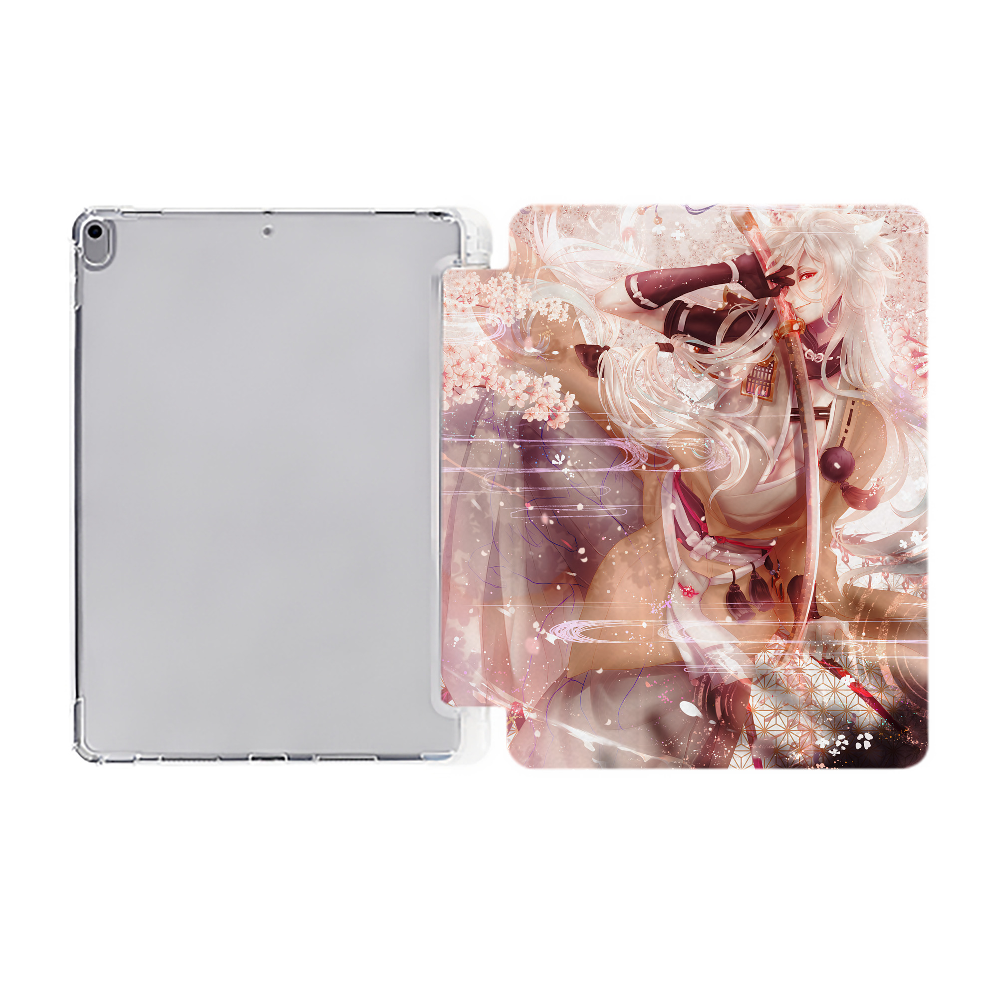 （画像用） 刀剣乱舞 Touken Ranbu IPad ケース ペン収納付き 三つ折りスタンド PUレザー×シリコン 対応機種9.5/10.5/10.9インチ